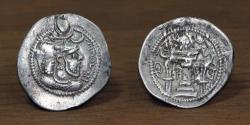 Ancient Coins - Sassanian Empire AR Drachm, Piruz I (459-484 AD), Mint: May (MA), frozen date. (RR)