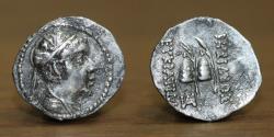 Ancient Coins - Bactrian Kingdoms, Eukratides I, AR Obol, (171-165 BC), Balkh Mint