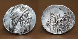Ancient Coins - Parthian Kingdom. Mithradates I (164-132 BC). Silver AR Tetradrachm. Seleukeia on the Tigris. Rare.