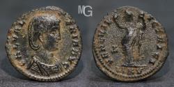 Ancient Coins - Roman Empire. Galeria Valeria. Augusta, AD 293(?)-311. AE Follis. Cyzicus mint, 4th officina. Struck circa AD 308-309.
