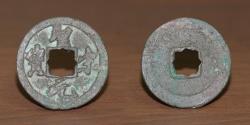 World Coins - Chinese AE Cash. Emperor Hui Zong (1101-25 AD). Sheng Song Yuan Bao. (1101-06 AD). Rosette Hole