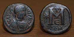 Ancient Coins - Byzantine Empire AE Follis, Anastasius (AD 491-518), Constantinople mint