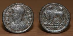 Ancient Coins - Roman Empire AE Follis, URBS ROMA (330-331 AD), Mint: Kyzikos