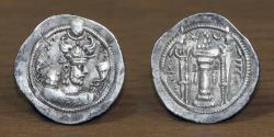 Ancient Coins - Sassanian Empire AR Drachm, Piruz I 459-484 AD, Mint: Aspanor (AS), Frozen Date.