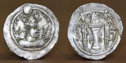 Ancient Coins - Sassanian Empire AR Drachm, Piruz I (459-484 AD), Mint: Ney (NI)