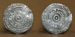 World Coins - Fatimid AR Dirham, Temp: al-Aziz Nizar (365-386AH), Mint: Atrablus, Dated: 368H, RR