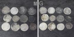 Ancient Coins - Silver of Arab Sasanians. 12 pieces Silver drachms. various Kings of Arab Sasanian Coins.