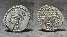 Ancient Coins - KINGS of PARTHIA: Vologases VI. Circa AD 208-228. AR Drachm, Ekbatana mint.  Rare!