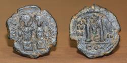 Ancient Coins - Byzantine Empire AE, JUSTIN II with SOPHIA (565-578 AD), Constantinople Minted.