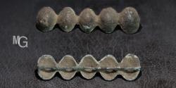 World Coins - CHINA: ZHOU Dynasty, 1122-255 BC, chuan “bead” money, 5 hollow half beads on spine, AE bronze.