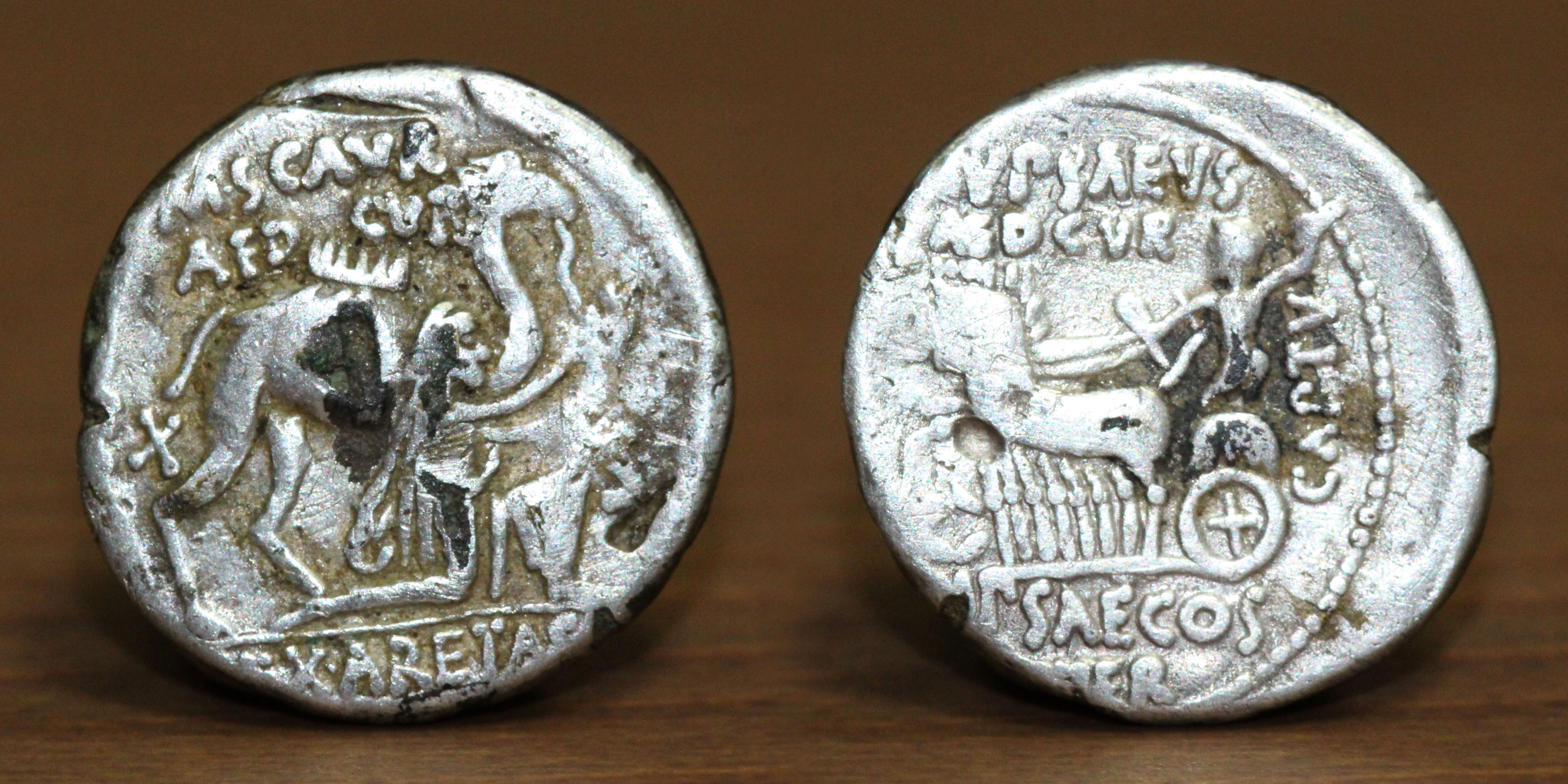 M. Aemilius Scaurus and Pub. Plautius Hypsaeus, Rome, 58 BC. AR