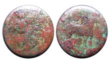 Ancient Coins - Antinous large Medallion of Smyrna-rare rainbow patina