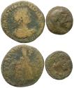 Ancient Coins - Petra, Decapolis, Hadrian/Tyche seated holding scepter; Edessa, Mesopotamia, Macrinus/Tyche