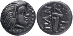 Ancient Coins - Ancient Greek coin from Pantikapaion, Cimmerian Bosporos - Satyr and Bow 310-304/3 BC