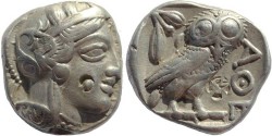 Ancient Coins - Ancient Athenian AR Silver Tetradrachm from Attica, Athens