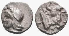 Ancient Coins - Ancient Greek silver coin minted in Kyzikos, Mysia circa 410-400 BC
