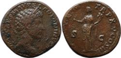 Ancient Coins - Ancient Roman Sestertius of Marcus Aurelius as Caesar minted in Rome