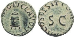 Ancient Coins - Ancient Roman coin of Claudius - Ae quadrans - Modius
