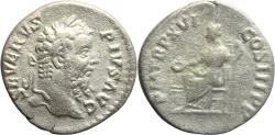 Ancient Coins - Ancient Roman silver denarius of the Emperor Septimius Severus minted in Rome