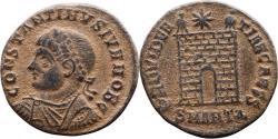 Ancient Coins - Ancient Roman coin of Constantine II minted in Antioch - Campgate with 11 levels