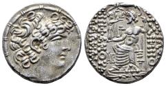 Ancient Coins - Ancient Greek silver tetradrachm of King Philip I Philadelphus - struck by Aulus Gabinius (Proconsul 57-55 BC)