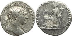 Ancient Coins - Ancient Roman silver denarius of the Emperor Trajan minted in Rome