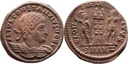 Ancient Coins - EF Ancient Roman coin of Constantius II as Caesar minted in Antioch - GLORIA EXERCITVS
