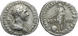 Ancient Coins - Roman silver denarius of the Emperor Trajan - Providentia