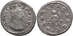 Ancient Coins - Ancient Roman silvered coin of the Emperor Gallienus - AEQVITAS AVG