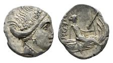 Ancient Coins - Ancient Greek silver coin from Euboea, Histiaia - Tetrobol circa 3-2 century BC