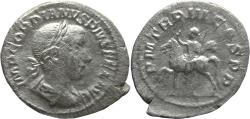 Ancient Coins - Ancient Roman silver coin of the Emperor Gordian III on Horseback