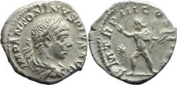Ancient Coins - EF Ancient Roman silver coin of Elagabalus as Augustus minted in Rome