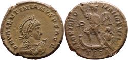 Ancient Coins - Ancient Roman coin of Valentinian II Ae2 - GLORIA ROMANORVM - Emperor on Galley