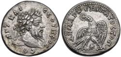 Ancient Coins - EF Roman silver coin of the Emperor Septimius Severus 193-211AD Bi Tetradrachm