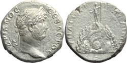 Ancient Coins - EF Ancient Roman silver coin of the Emperor Hadrian minted in Caesaria, Cappadocia