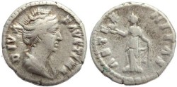 Ancient Coins - Faustina I AR silver denarius - Phoenix
