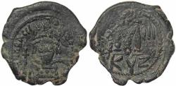 Ancient Coins - Byzantine coin of Heraclius Ae Follis - Cyzicus - Year 3