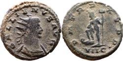 Ancient Coins - Ancient Roman coin of the Emperor Gallienus with Neptune holding a trident