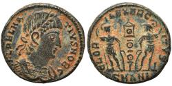 Ancient Coins - VF+ Ancient Roman coin of Delmatius as Caesar - GLORIA EXERCITVS - Antioch