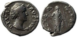 Ancient Coins - Faustina Senior silver denarius 138-141AD - AETERNITAS