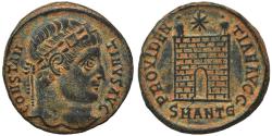 Ancient Coins - VF++ Ancient Roman coin of Constantine I minted in Antioch - PROVIDENTIAE AVGG - Campgate with 11 levels