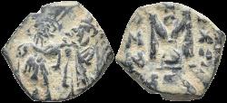 Ancient Coins - Ancient Byzantine coin of Heraclius 610-641 AD and Heraclius Constantine AE Nummi