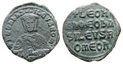 Ancient Coins - Byzantine Empire - Leo VI The Wise 886-912 AD Æ Follis