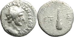 Ancient Coins - Ancient Roman silver coin of the Emperor Hadrian minted in Caesaria, Cappadocia - Club of Herakles