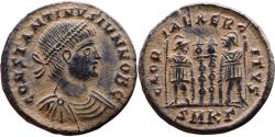 Ancient Coins - Perfectly centered EF+ Ancient Roman coin of Constantine II minted in Cyzicus - GLORIA EXERCITVS