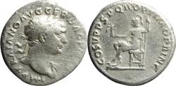 Ancient Coins - Ancient Roman silver denarius of the Emperor Trajan minted in Rome
