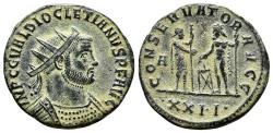 Ancient Coins - VF+ Ancient Roman coin of the Emperor Diocletian minted in Siscia - CONSERVATOR AVGG