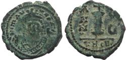Ancient Coins - Byzantine coin of Maurice Tiberius AE Decanummium - Antioch - Year 5