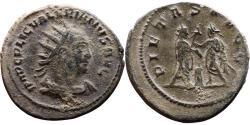 Ancient Coins - Ancient Roman billon silver coin of Valerian as Augustus minted in Antioch