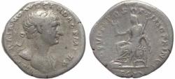 Ancient Coins - Roman coin of Trajan AR silver denarius - COS V P P SPQR OPTIMO PRINC